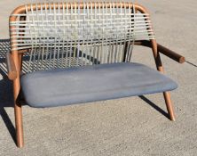1 x Unam Designer Sofa by the Italian Chair Maker Very Wood - Ash Wood / Walnut Finish RRP £1,399!