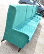 1 x Large Three Piece Oversized Commercial Wingback Sofa - Green Velvet Upholstery - 16ft in
