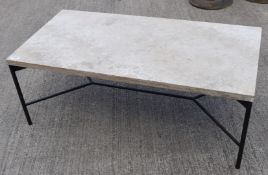 1 x Exquisite Coffee Table Featuring a Gorgeous Stone Top Boasting a Range of Natural Colours