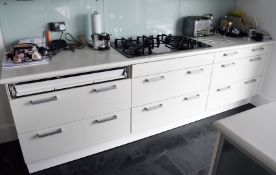 1 x SieMatic Fitted Kitchen Storage Units Featuring Six Large Pan Drawers, Cutlery Drawer and Utensi