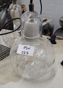 3 x Clear Glass Light Bulb Style Pendant Lights - H25 x W17 cms - CL897 - Location: Essex,
