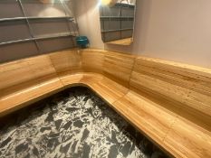 1 x Bespoke Banquet Seating Bench Featuring a Curved L Corner Design - Dimensions: H110 x 415 x 415