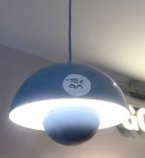 5 x Flower Pot Danish Style Pendant Lights - Blue Metal Finish