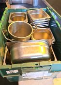 1 x Assorted Collection of Stainless Steel Gastro Pans and Pans
