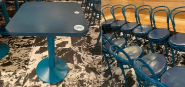 4 x Restaraunt Dining Table and Chair Sets - Includes 4 x 60x60cms Tables and 8 x Chairs
