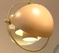 3 x Danish Inspired Pendant Lights - Painted Steel Deflector with Brass Holder