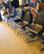 Arrox 19 x Stackable Restaurant Dining Chairs Featuring a Black Ash Finish and Chrome Base