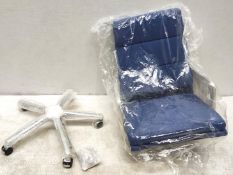 1 x Soft Pad High Back Blue Hopsack Office Chair - Ref: SBS238/101-162/SBSP10 - CL956 - NO VAT ON TH