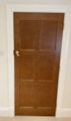 1 x Solid Oak Wooden Lockable Internal Door - Includes Handles and Hinges - Ref: PAN286