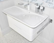 1 x DURAVIT Modern 2-Drawer Vanity Basin Unit with Hansgrohe Filler Tap - Ref: ASH352 - CL934 - NO