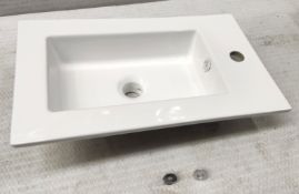 1 x CAVALIER 56Cm Slim Ceramic Basin - 56 (L) X 33.1 (W) Cm - Ref: SBS190/812/SBSP5 - CL956 -