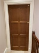 1 x Solid Oak Wooden Lockable Internal Door - Ref: PAN285 - CL896 - NO VAT ON THE HAMMER -