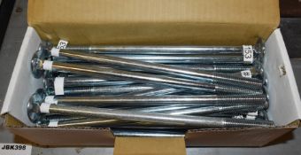 100 x Zinc Plated Cup Square Bolts - Size: 12mm x 1.75 x 250mm - Type AVF-153 - New Boxed Stock - Re