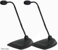 2 x Shure MX412 D/C Desktop Goose Neck Condenser Microphones in a Hard Flight Case - Total