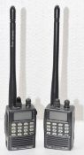 2 x iCOM IC-A22E Handheld Aviation Air Band Radio Transceivers with Charging Station & 3 x Batteries