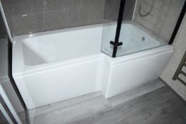 1 x L Shape 1700mm Acrylic Bath with Side Panel - Dimensions: 170 x 70/85 cms