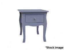 1 x BIRLEA Paris 1 Drawer Bedside Table In Grey - Original Retail £75 - Ref: SBS194/PAR1BSGRY/