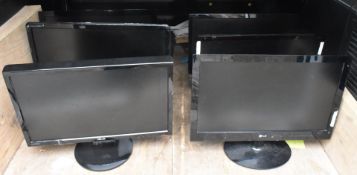 6 x Assorted Flat Screen Monitors - CL936 - Read Description For Collection Details - Location: Grea