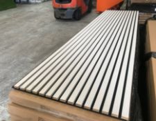 1 x Pallet Of Designer Acoustic Wall Panels With White Oak Veneer - 38 Panels - 2.4M X 0.6M Each -