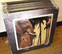 39 x Glass African Elephant Pictures - New Sealed Stock - Size: 70 x 70 cms - Ref: HW135A - CL936