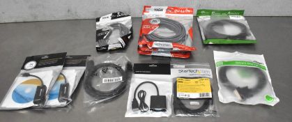11 x Assorted Computer Cables - Mostly Monitor Display Cables - New in Packets