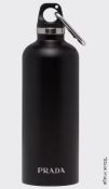 1 x PRADA Black Stainless Steel Insulated Water Bottle with PRADA Branding, 500ml - Original