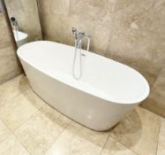 1 x VILLEROY & BOCH Premium Freestanding Double Ended Oval Bath, with Floor-Mounted Shower Filler