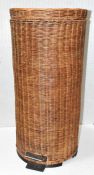 1 x 'Stash' Tall Rattan Pedal Wastepaper Bin - Ex-Display *See Condition* Original Retail £195.00