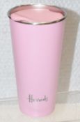 1 x HARRODS Pink Stainless Steel Travel Coffee Cup - Ref: 6165222/HCU210/WH2-HC06 - CL987 -
