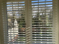 2 x S:CRAFT Wooden Shutter Blinds In White - Each Measures W52 x H91cm - Ref: ALT323/WH3 - CL896 -