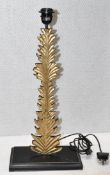 1 x 'Feuille' Luxury Gilt-Metal Table Lamp in Black and Gold - Ex-Display - Original Retail £