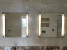 Pair of KEUCO His & Hers Illuminated Mirrored Wall Mounted Cabinets - Total Original Value: £2,000
