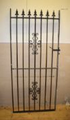 1 x Wrought Iron Black Side Entrance Gate - Size: H172 x W77 cms