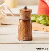 1 x Peugeot 'Meribel' Premium Salt Mill in Walnut Wood and Acrylic, H14.5cm