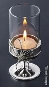 1 x WEDGWOOD / VERA WANG 'Love Knots' Luxury Silver-plated Tealight Holder - Ref: NAN/HCU156/WH2-
