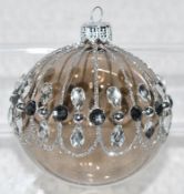 5 x Ornate Regency Luxury Handmade Tinted Glass Christmas Tree Baubles - Original Value £60.00 -