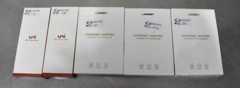5 x USB Ethernet Adaptors by Ugreen and Uni - New Boxed Stock