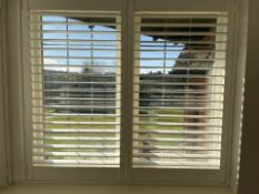 4 x S:CRAFT Wooden Shutter Blinds In White - Each Measures W63 x H115cm - Ref: ALT316/WH3 -
