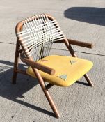 1 x Unam Designer Armchair by the Italian Chair Maker Very Wood - Ash Wood with a Walnut Finish