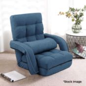 1 x FLOGUOOR 4 In 1 Folding Floor Chair - Dark Blue - Original Retail £99.99 - Ref: SBS180/UK8803-