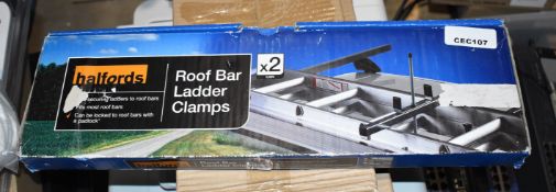 1 x Halfords 918540 Car Roof Bar Ladder Clamps - New and Boxed - Ref: CEC107- CL971 - Location: