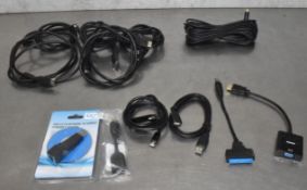 12 x Assorted Computer Cables - Ref: CEC209 - CL971 - Location: Altrincham WA14