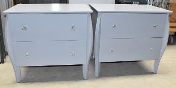 A Pair of 2-Drawer Bedside Cabinets in Pale Blue - Ref: ALT107+ALT108 - CL939 - NO VAT ON THE HAMMER