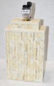 1 x 'Marquetry' Handcrafted Table Lamp Base - Ex-Display - Ref: OKA324/WH2 - CL923 - Location: