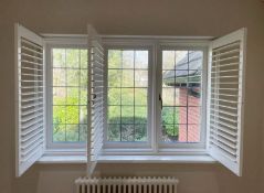 3 x S:CRAFT Wooden Shutter Blinds In White - Each Measures W62 x H120cm - Ref: ALT302/WH3 -