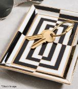 1 x JONATHAN ADLER 'Op Art' Luxury Porcelain Rectangular Tray (18cm) - Original Price £75.00 -