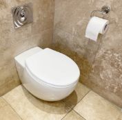 1 x VILLEROY & BOCH Wall Mounted Toilet with Wall Flush and Roll Holder - NO VAT ON THE HAMMER