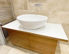 1 x Premium Wooden Bathroom Vanity Unit with VILLEROY & BOCH Basin and Wall Mounted Tap - CL011 -