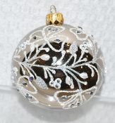 6 x Ornate Regency Luxury Handmade Mirrored Glass Christmas Tree Baubles - Original Value £72.00 -