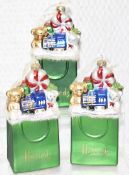 5 x HARRODS OF LONDON Luxurious Glass-Blown Shopping Bag Christmas Tree Bauble Decorations -